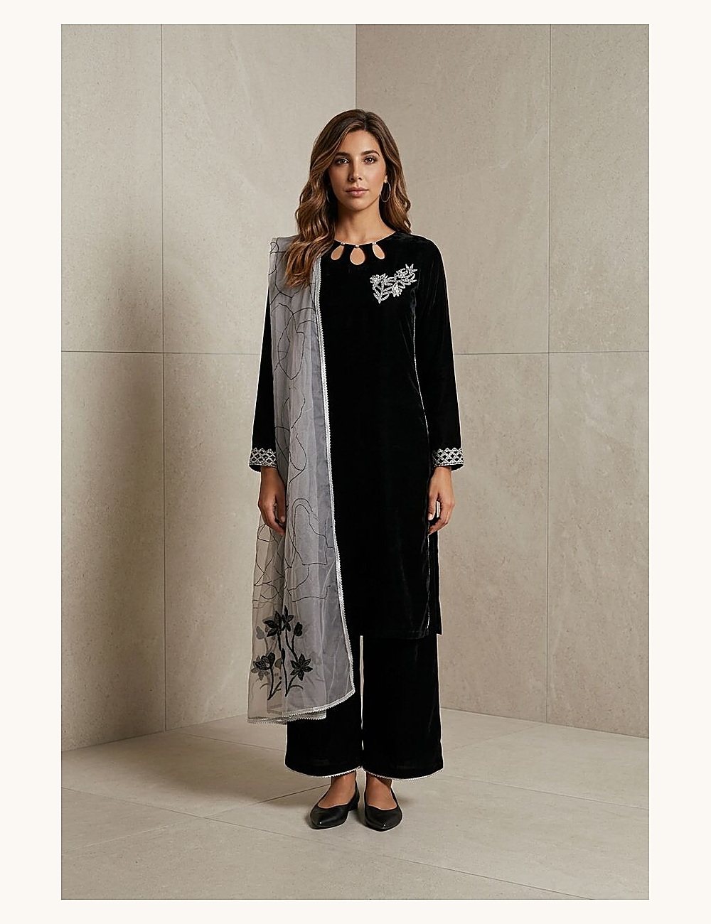Black Embroidered 3-Piece — YAR by Ayesha Rizwan