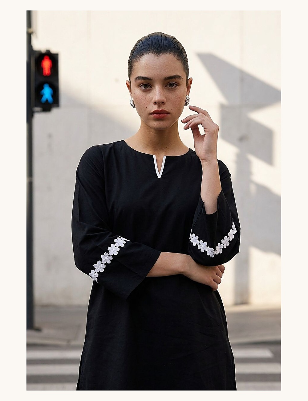 Black Minimal Kurta Set — YAR by Ayesha Rizwan